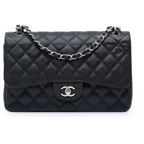 Chanel Sac à bandoulière 2010-2011 Jumbo Classic Caviar Double Flap schwarz