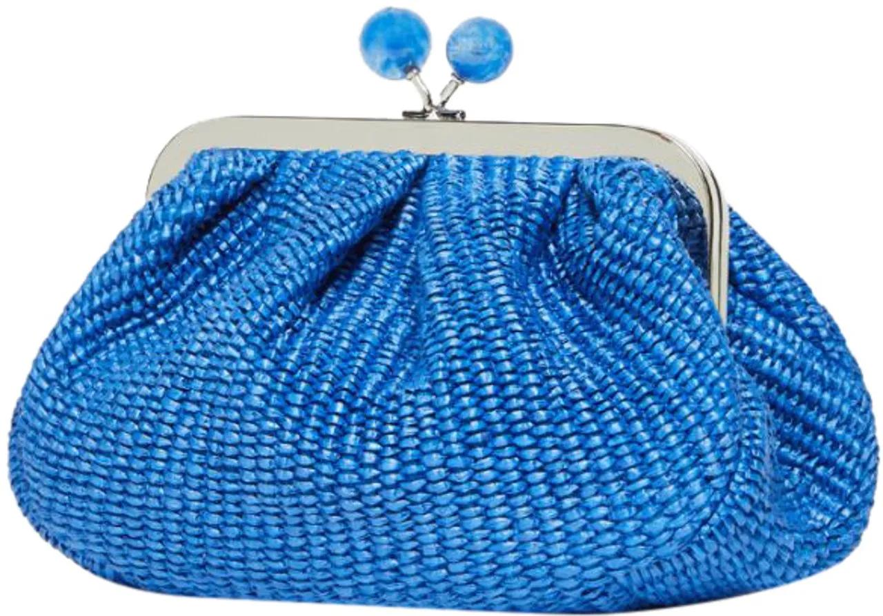 Max Mara Clutches Pasticcino Palmas Small Blue Clutch Bag in blauw