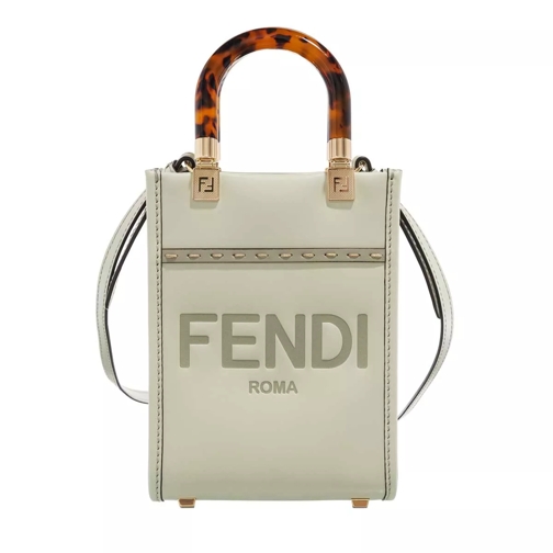 Fendi Mini Sunshine Logo Shopper Light Green Mini Bag