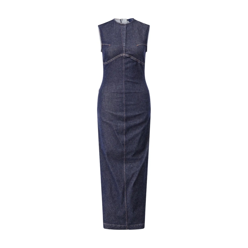 Sportmax Maxikleid Maxikleid Geranio aus Denim blau