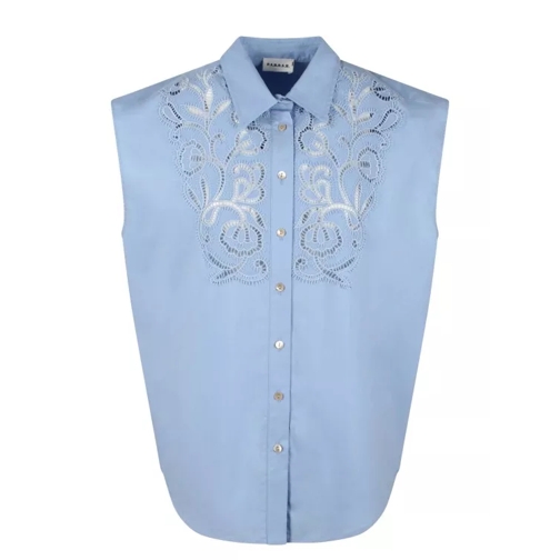 P.A.R.O.S.H. Canyox Lace Embroidery Shirt Blue 