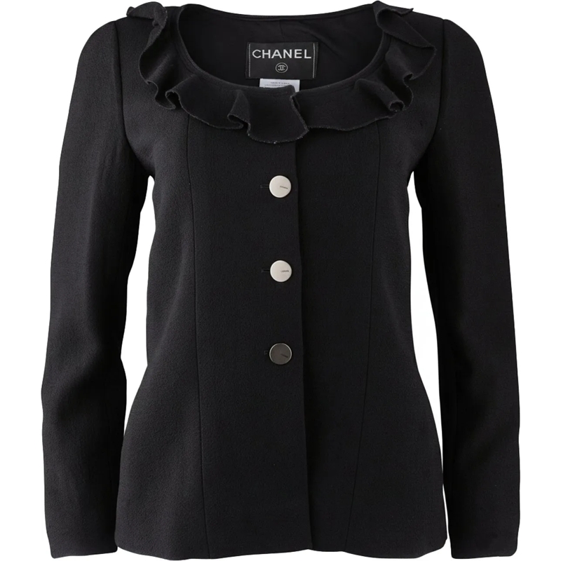 Chanel Übergangsjacke Chanel Chic Noir Wool Jacket (DE34 / FR36) schwarz