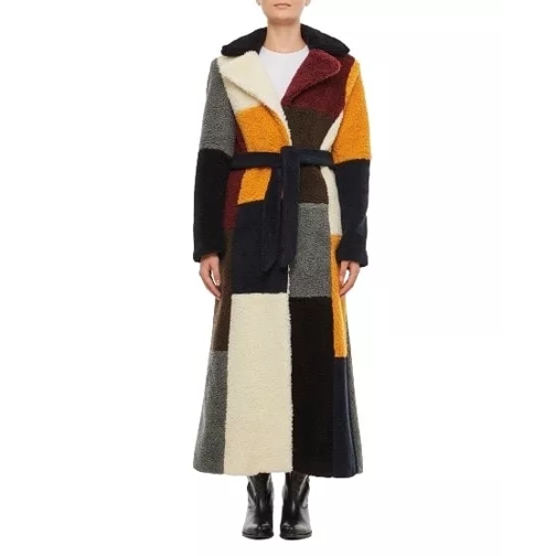 Irie' Patchwork Shearling Coat Multicolor 