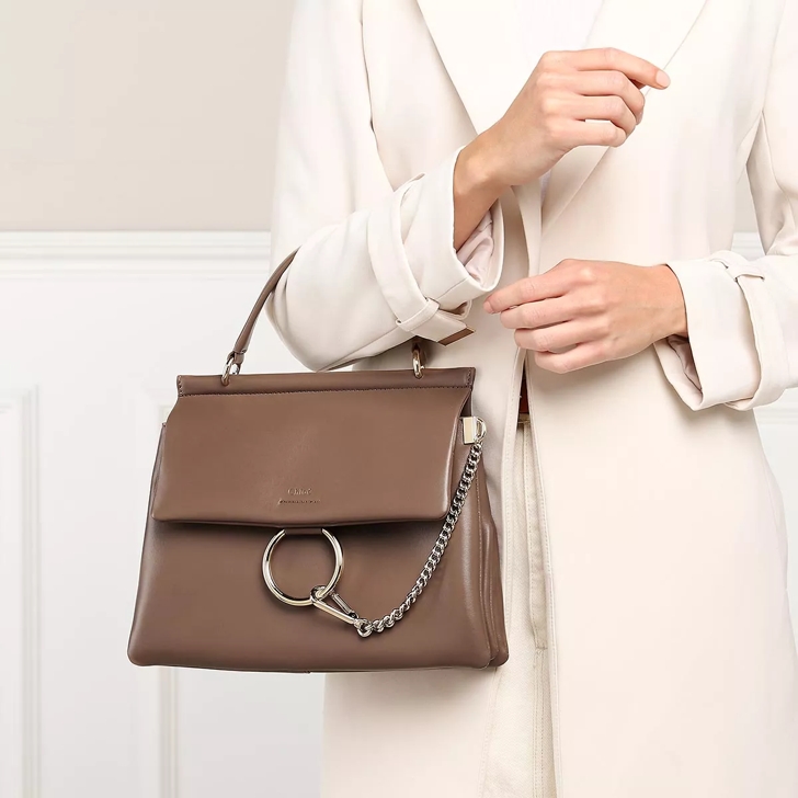 Faye leather handbag Chloé Beige in Leather - 36425169