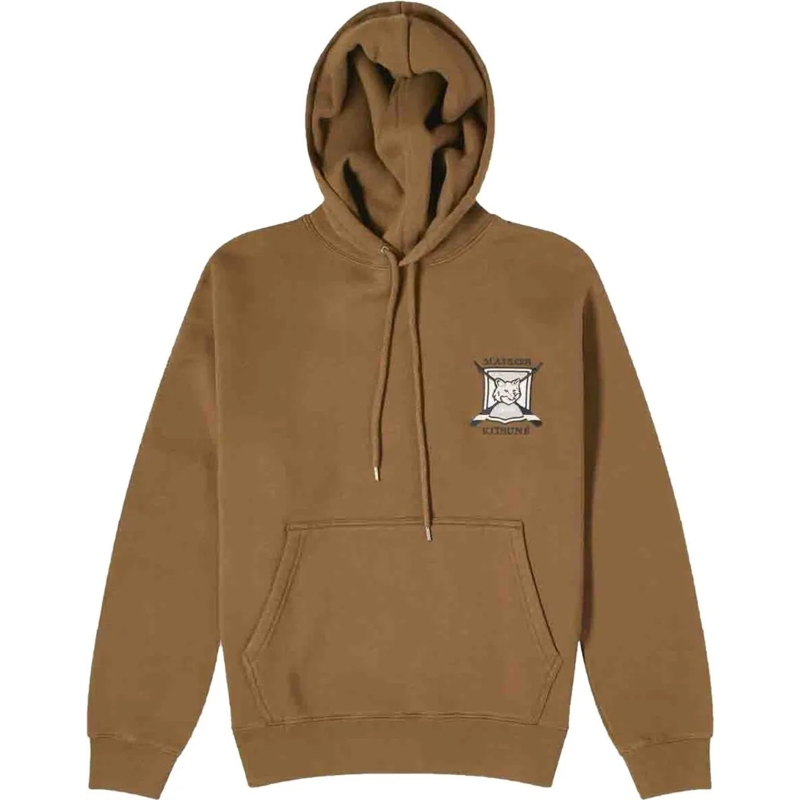 Maison Kitsune  College Fox Logo Hoodie grün