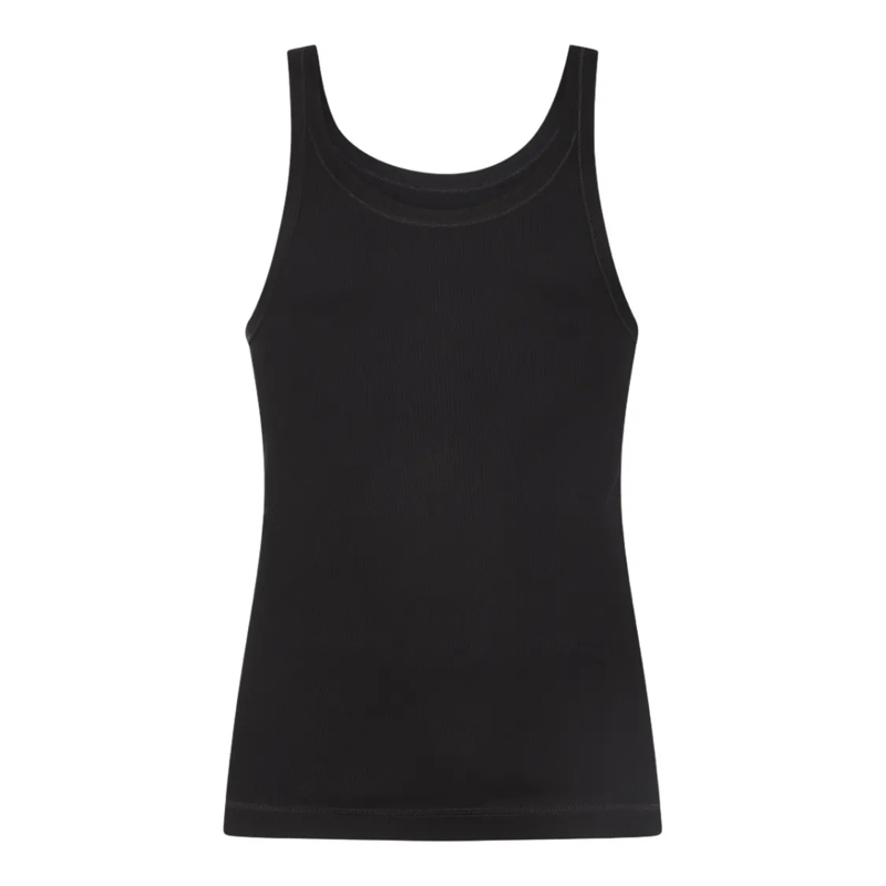 Dolce&Gabbana T-shirt Fitted Black Tank Top With Scoop Neckline Black