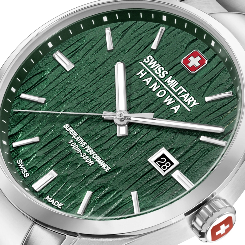 Swiss Military Hanowa Quarzuhr Quarzuhr Silver Fir- Anzeige: 3 Zeiger- Qualitä grün(Image 4)