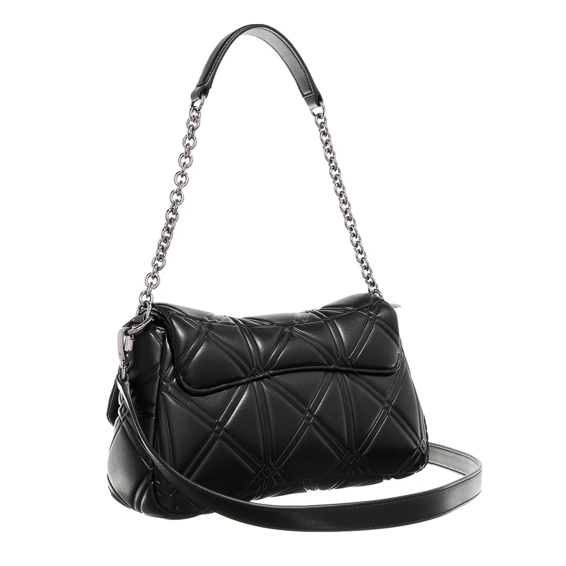 Emporio Armani Crossbody Bag Camera Case Con Catena Simil Nappa Goffrata - Came Nero(Image 4)