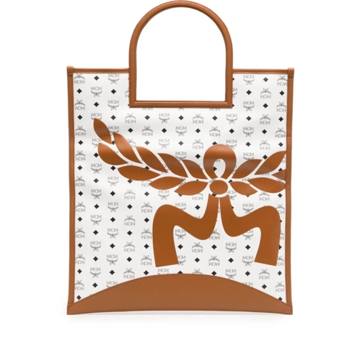 MCM Fourre-tout Shopping Bag With Logo White