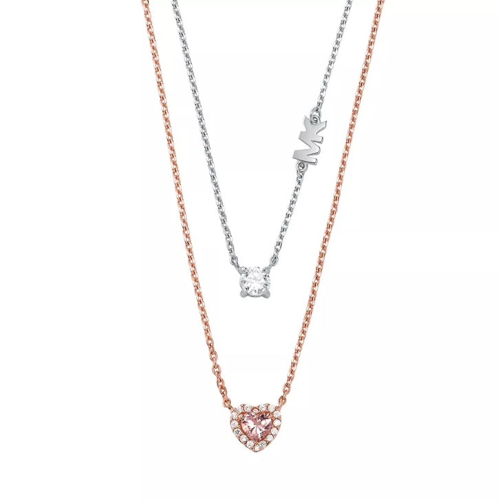 Michael kors rose gold necklace heart best sale