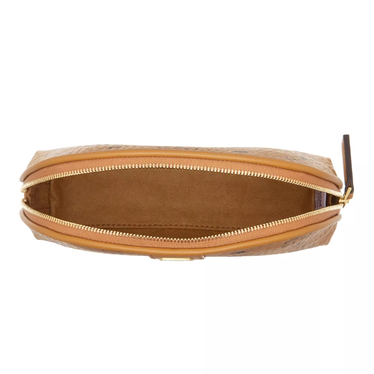 Mcm Aren Cosmetic Pouch in Visetos Cognac Visetos