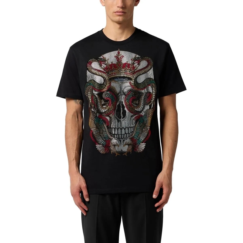 Philipp Plein T-Shirt Round Neck T-Shirt Snake King Stones schwarz(Image 4)