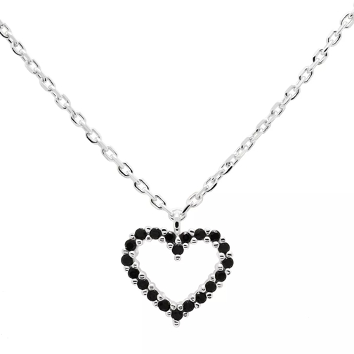 PDPAOLA Necklace Heart Black/Silver Kurze Halskette
