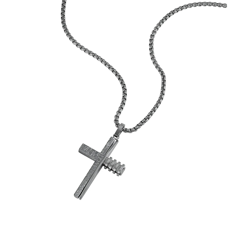 Police  Herrenkette Crosstone- Herrenkette- Farbe: silb grau(Image 2)