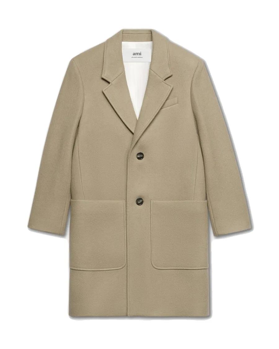 Thumbnail - AMI Paris - Tailored Two-Button Coat In Water-Repellent Virgin - Größe 48 - beige