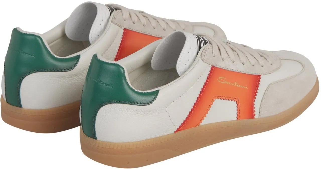 Thumbnail - Santoni Low-Top Sneaker - Heren DBS Olympic Sneaker Wit/Grijs - Gr. UK_7 - in Weiß - für Damen