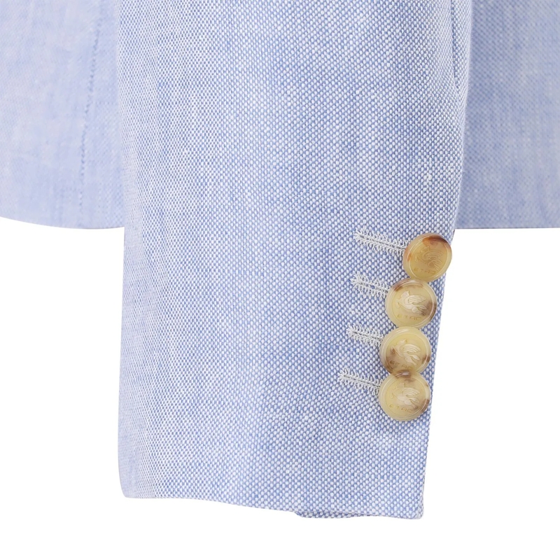 Etro Übergangsjacke Blazer aus Leinen blau(Image 5)