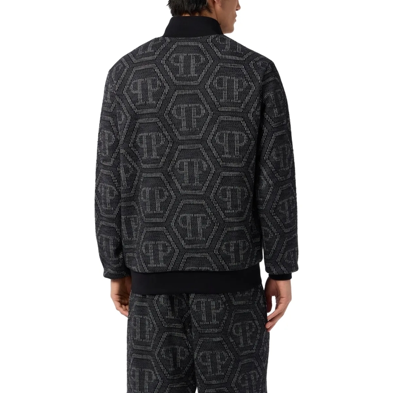 Philipp Plein Daunenjacke Jacquard Tracksuit Jacket Monogram schwarz(Image 2)