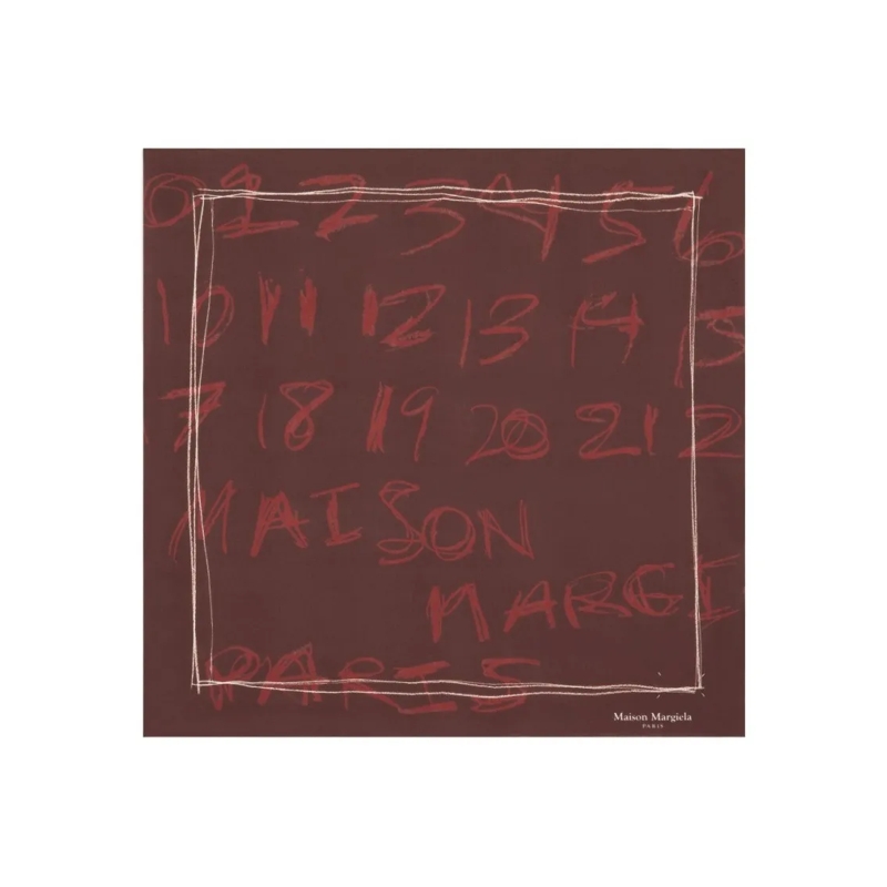 Maison Margiela Écharpe légère Bordeaux Silk Scarf Grey