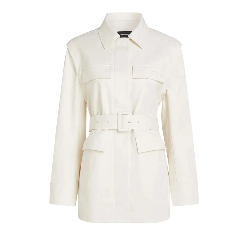 Karl Lagerfeld Daunenjacke Kurzer wandelbarer Mantel winterweiß