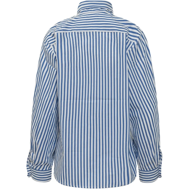 Ralph Lauren Bluse Camicia a Righe con Fiocco al Collo blau(Image 2)