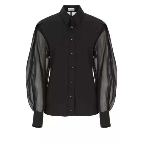 Brunello Cucinelli Black Cotton Shirt Black 