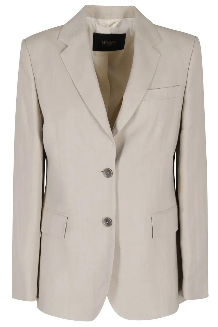 Thumbnail - SEVENTY - Tailored Single-Breasted Jacket - Ice - Größe 46 - grau
