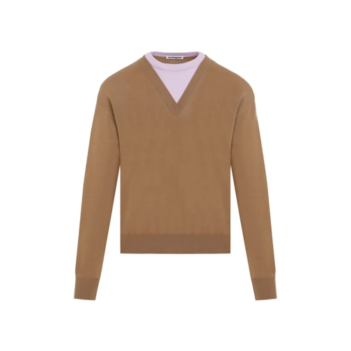 Jil Sander Pull Brown Virgin Wool Pullover Brown