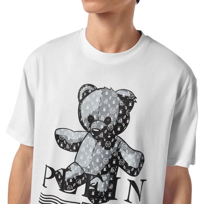 Philipp Plein T-Shirt T-Shirt Rundhalsausschnitt Monogram weiss(Image 5)