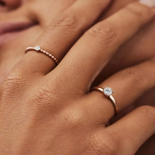 Isabel Bernard Ring La Concorde Joelle 14 Karat Ring With Zirconia Rose Gold (Image 2)