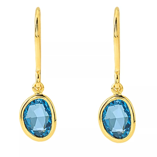 Indygo Bahia Earrings with Blue Topaz Yellow Gold Oorhanger
