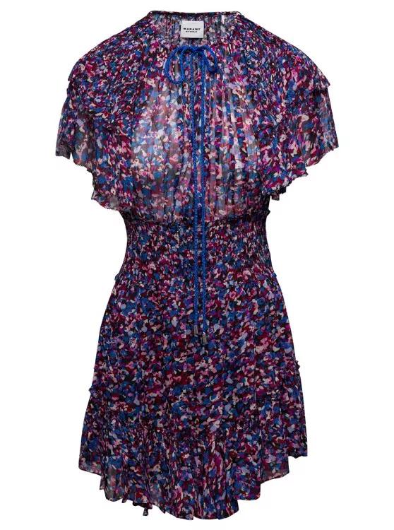 Etoile Isabel Marant - Multicolor Floral Print Minidress In Viscose - Größe 38 - multi