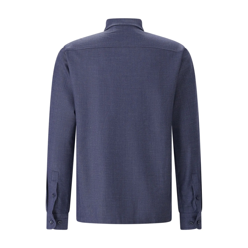 Paul & Shark Chemise Hemd in Jeans-Optik aus Wolle & Seide blau(Image 3)