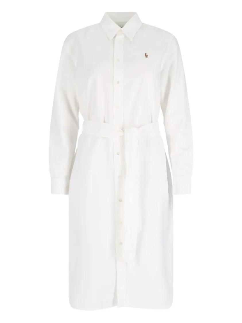 Thumbnail - Polo Ralph Lauren - Midi Shirt Dress White - Größe 8 - white