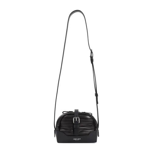 Giorgio Armani Black Lamb Leather Box Bag Black Axelremsväska