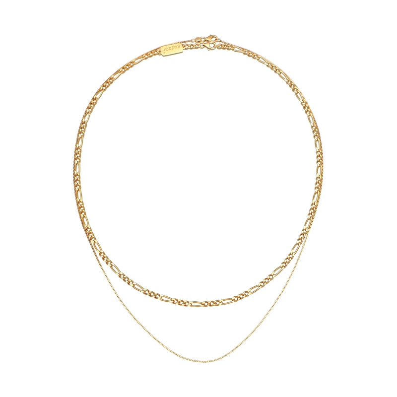 Kuzzoi Mittellange Halskette Halskette Herren Ketten Set Figaro Venezia 925 Sil gold(Image 3)