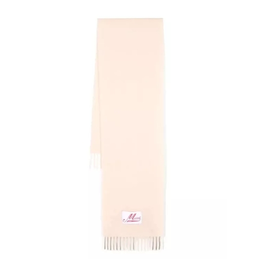 Marni  Logo-Patch Fringed Scarf Neutrals