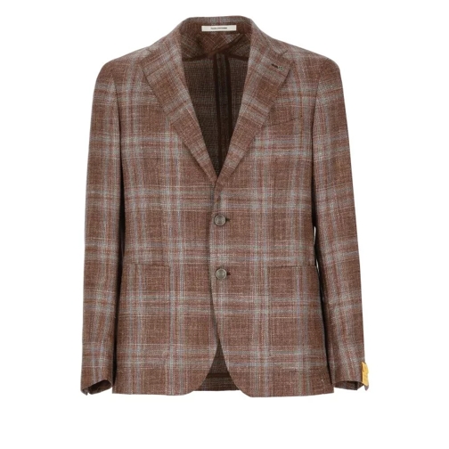 Tagliatore  Brown Virgin Wool And Silk Jacket Brown