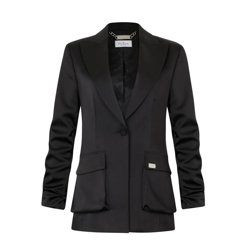Philipp Plein Blazer Satin Cargo Fit Blazer schwarz