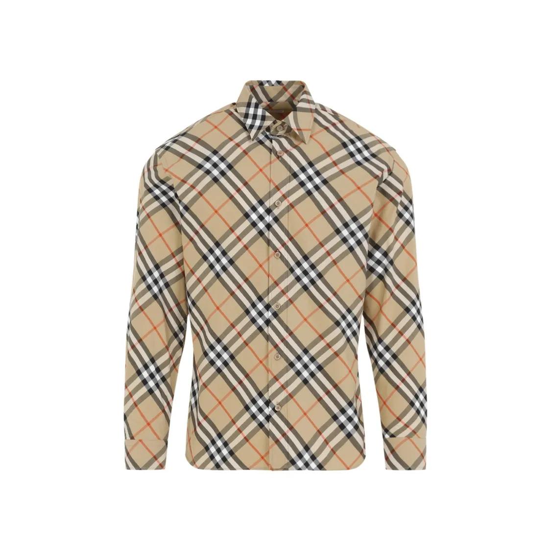 Burberry - Sand Beige Cotton Shirt - Größe M - braun