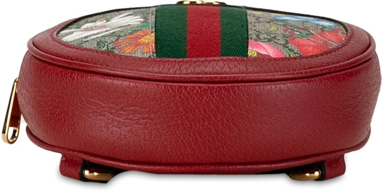 Gucci Rugzakken 2010-2015 Mini GG Supreme Flora Round Ophidia Back in rood