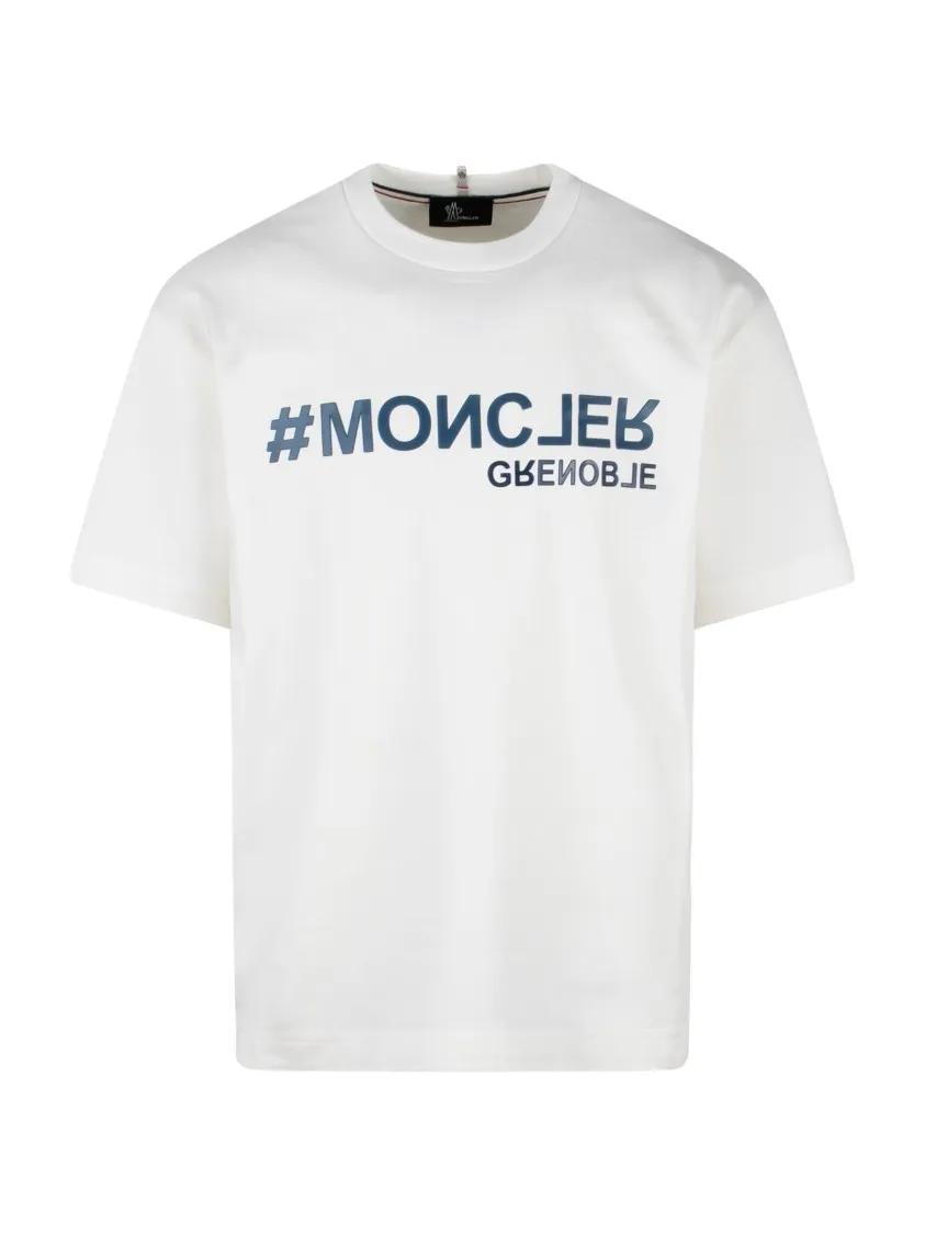 Moncler - Rubberized Logo T-Shirt - Größe XL - weiß