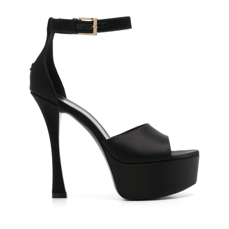 Givenchy Sandalen Black Platform Sandals With Liquid Viscose-Silk Bl Black