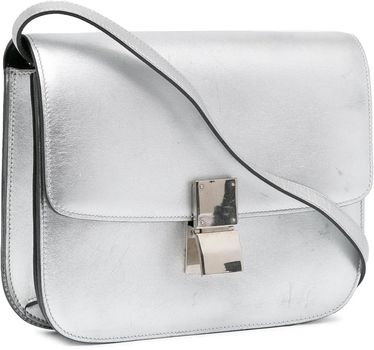 Celine Hobo bags 2015 Medium Calfskin Classic Box in zilver