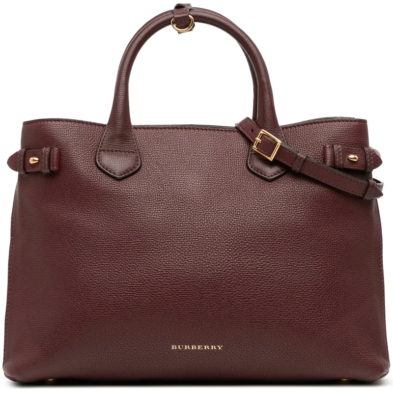 Burberry Sac à bandoulière Medium Leather and House Check Banner Satchel rot