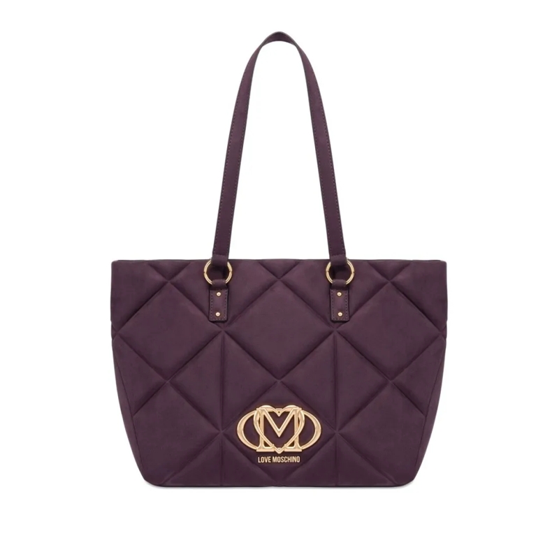 Love Moschino Draagtas Violet Quilted Shopper Bag Grey