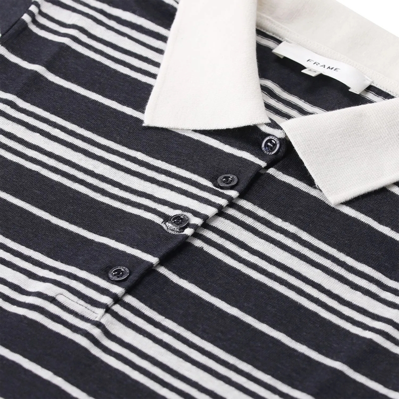 FRAME Polohemd Gestreiftes Poloshirt dunkelblau(Image 3)