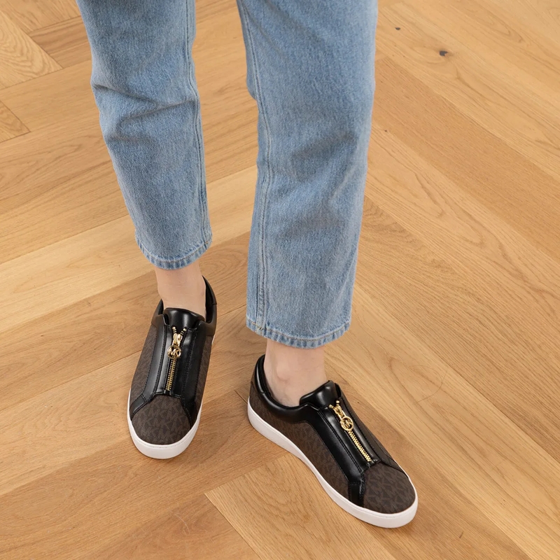 MICHAEL Michael Kors Low-Top-Sneaker Keaton Zip Slip On Brown(Image 2)