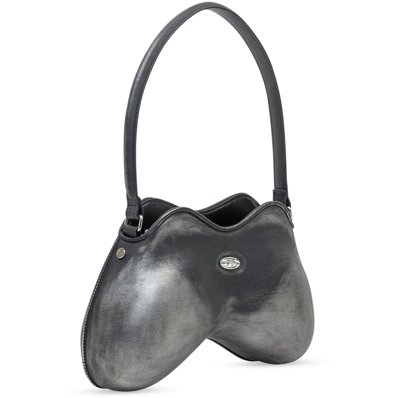 Diesel Sac à bandoulière Diesel Borsa Double-D in Pelle Metallizzata silber(Image 2)