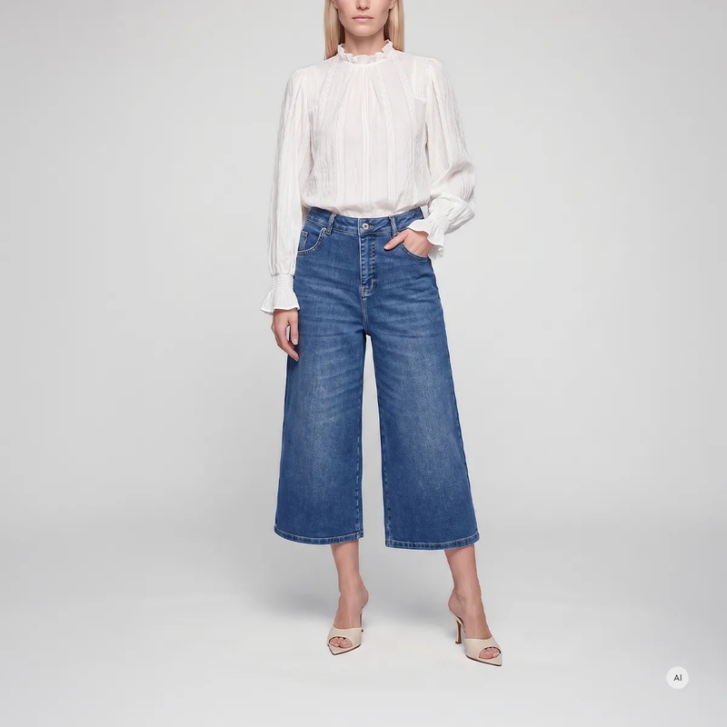 Marc Aurel Ausgestellte Jeans Jeans im Culotte-Stil blau(Image 2)